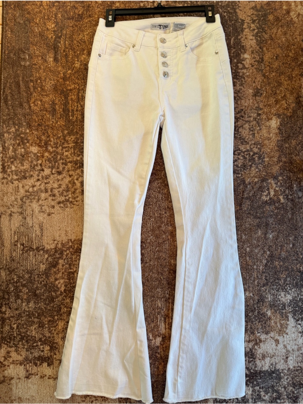 Sweet Look White Women's Button-Fly Jeans #0096